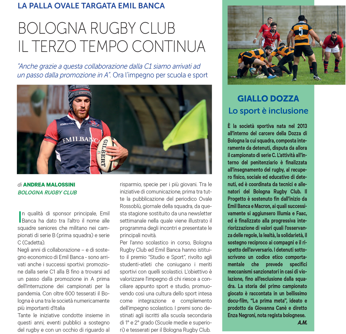 NEB notizie Emil Banca Bologna Rugby Club