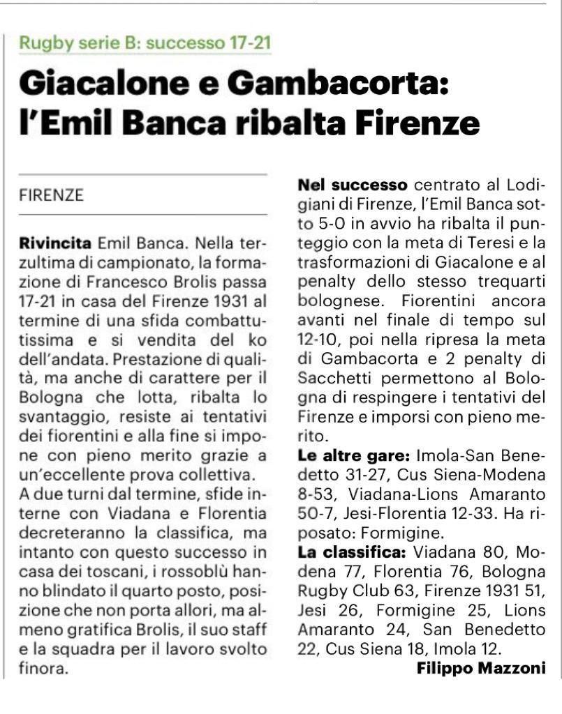 Carlino 25/4/23 Bologna Rugby Club
