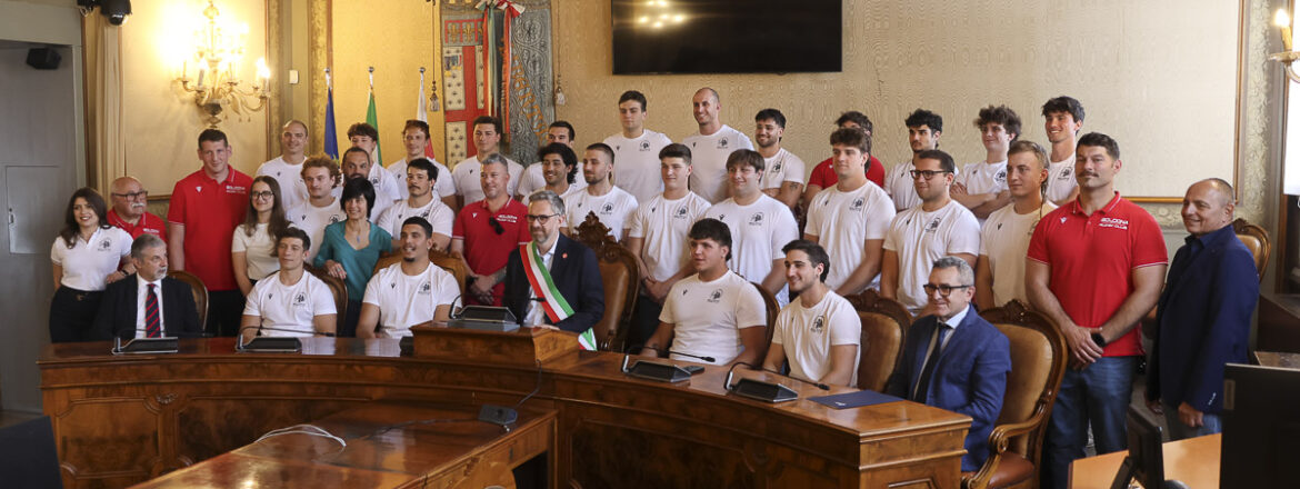 Il Bologna Rugby ricevuto e premiato dal sindaco Matteo Lepore